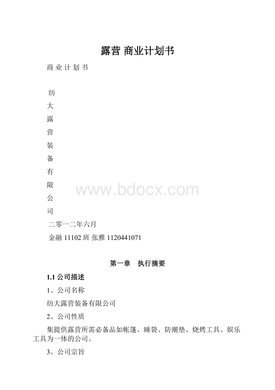 露营 商业计划书.docx_第1页