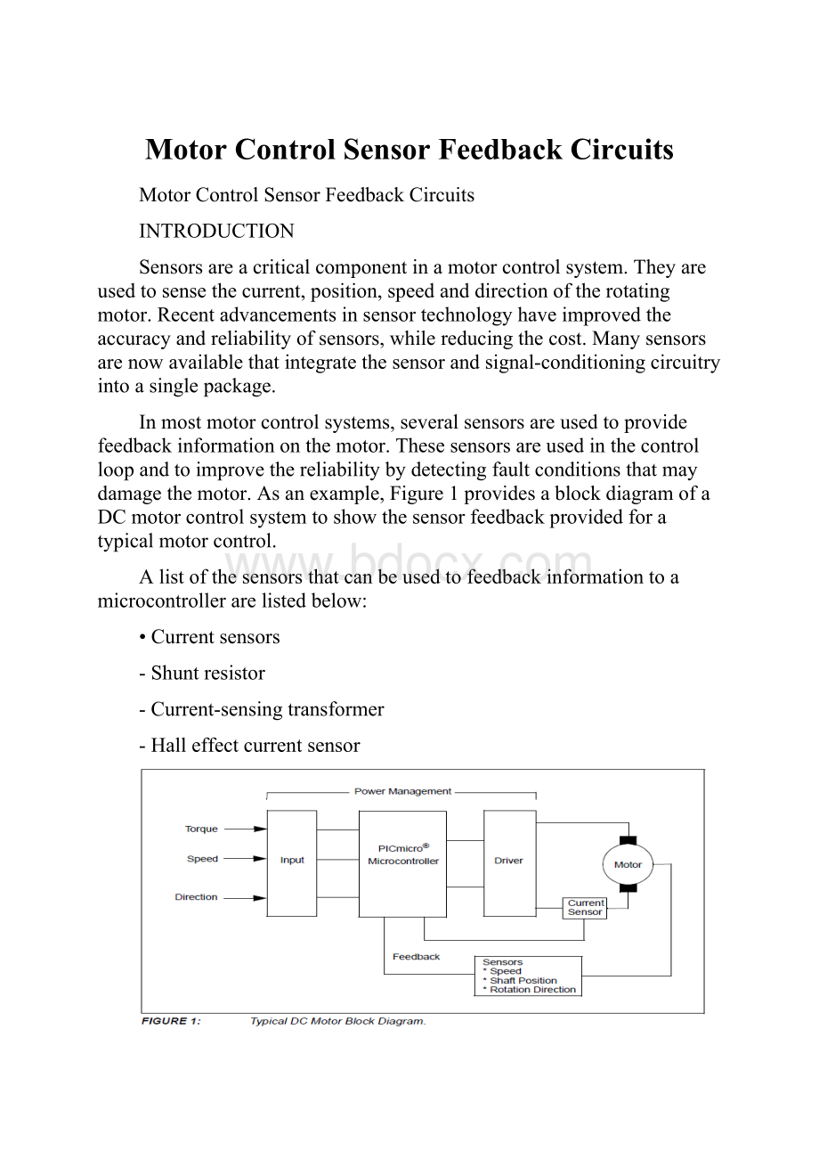 Motor Control Sensor Feedback Circuits.docx