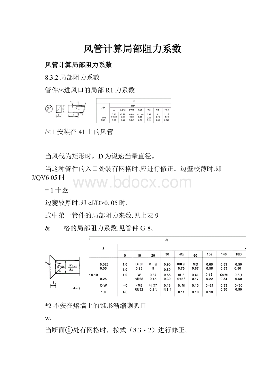 风管计算局部阻力系数.docx_第1页