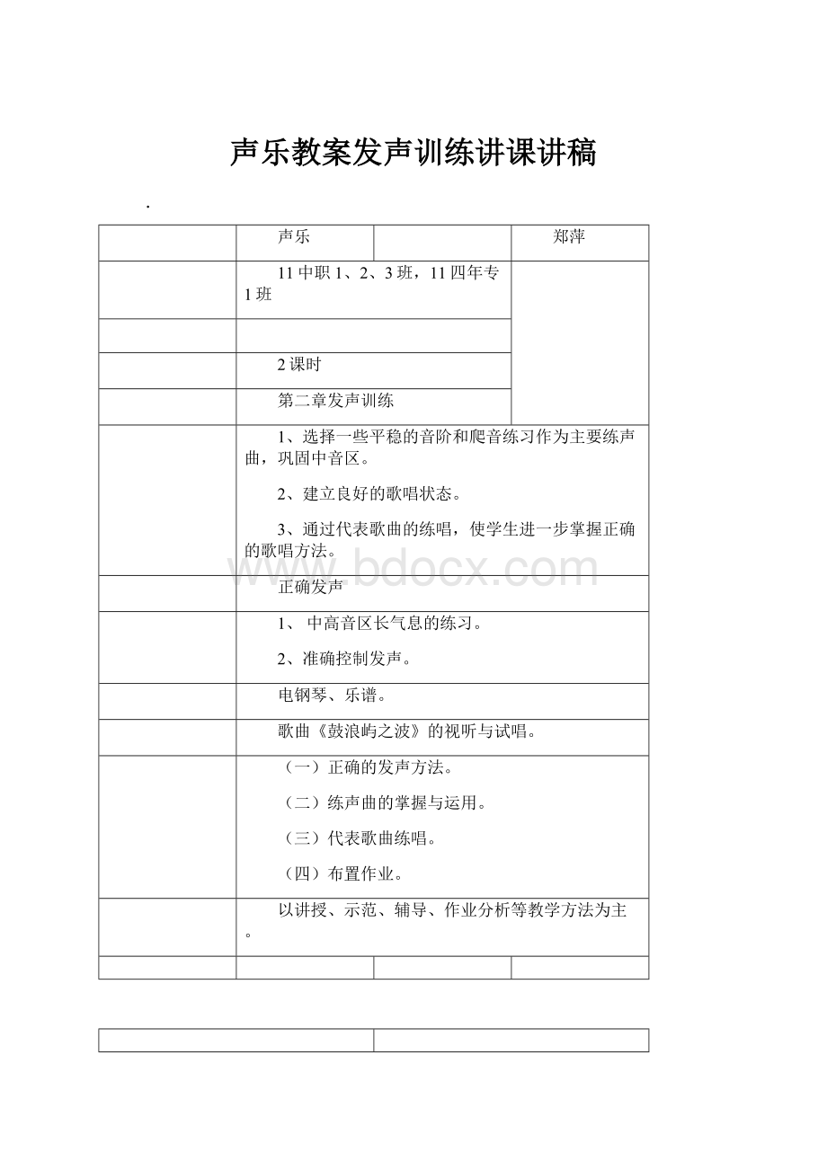 声乐教案发声训练讲课讲稿.docx_第1页