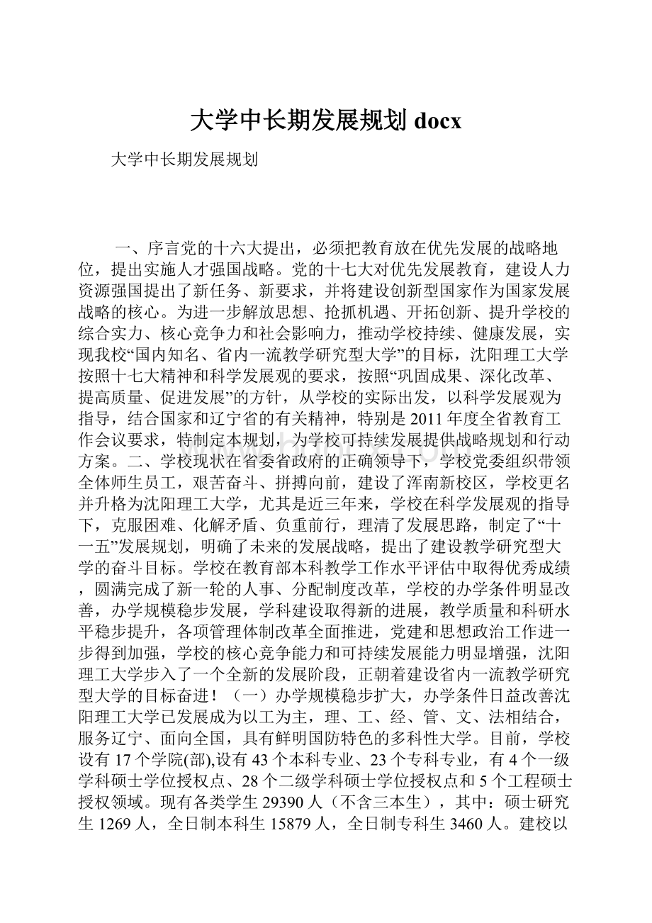 大学中长期发展规划docx.docx