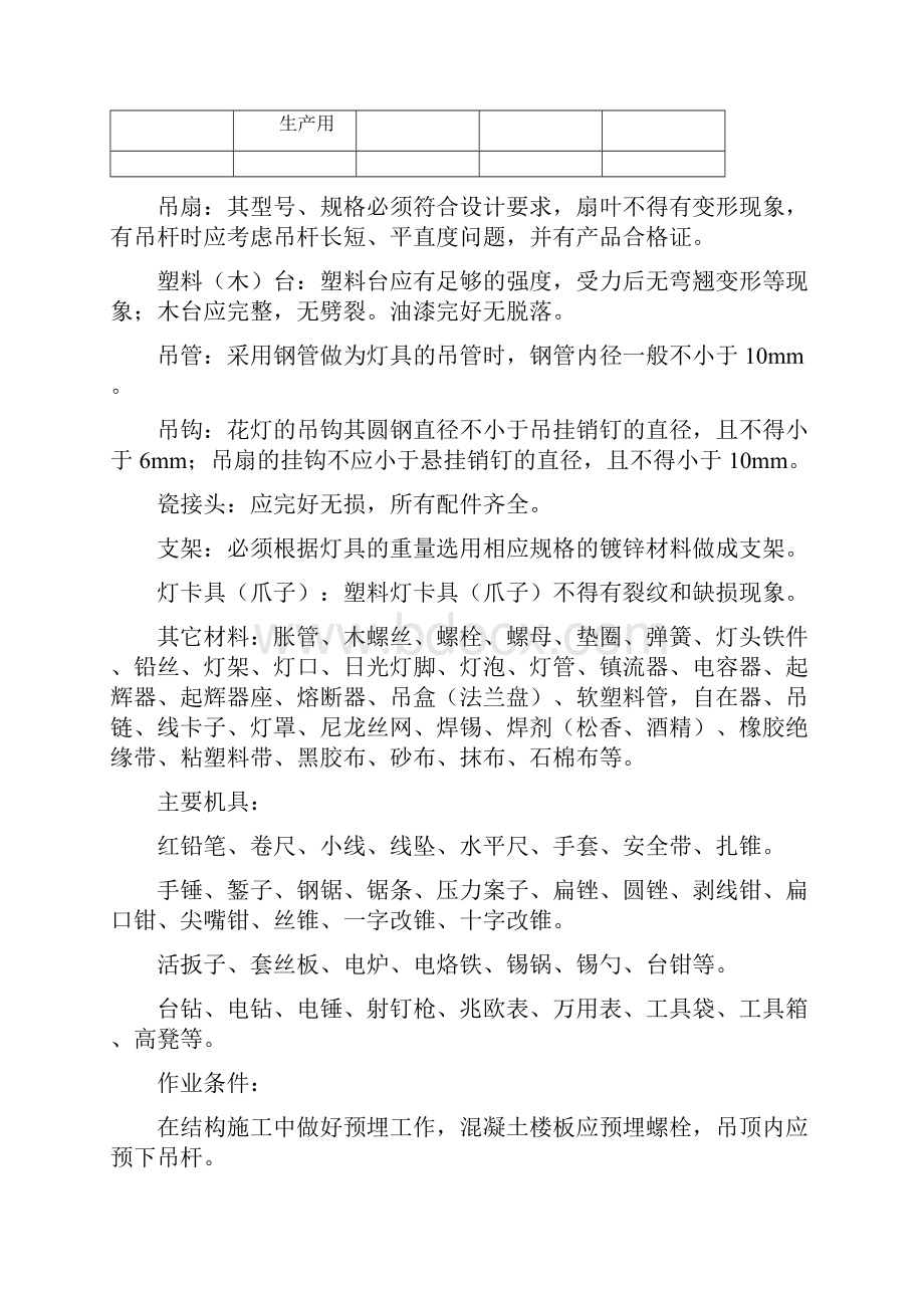 灯具吊扇安装施工工艺标准.docx_第2页