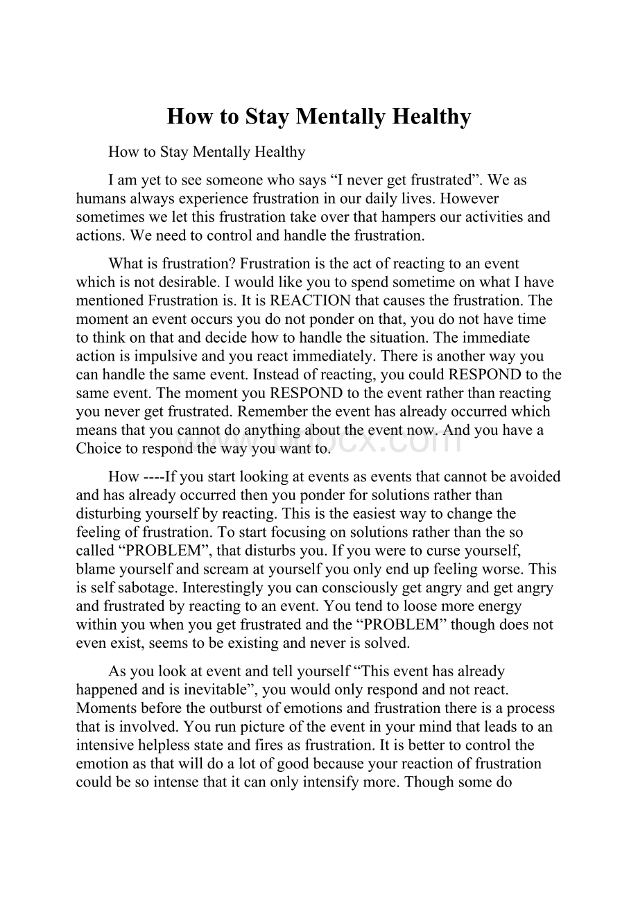 How to Stay Mentally Healthy.docx