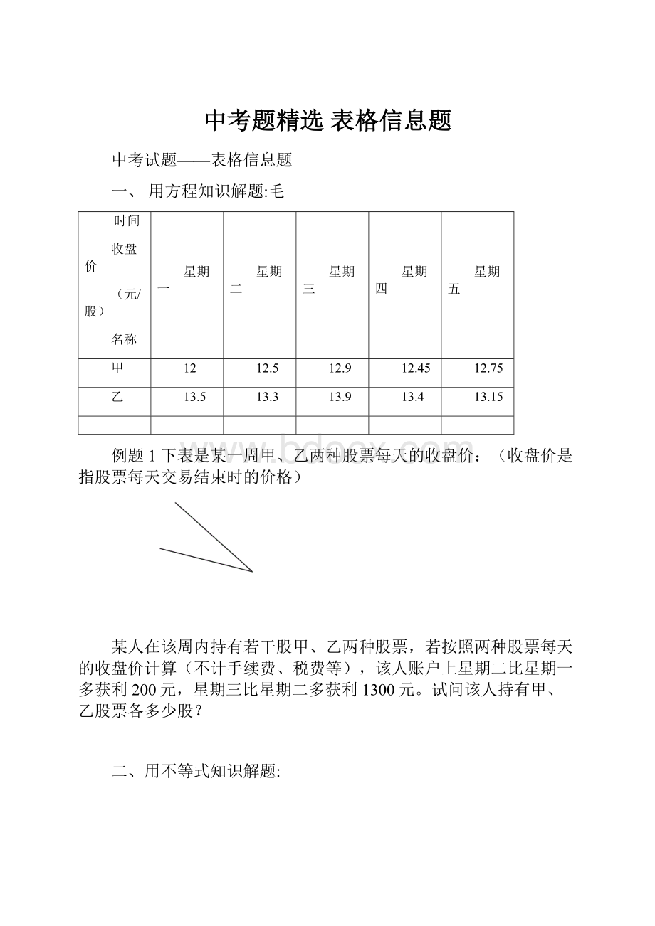 中考题精选 表格信息题.docx_第1页