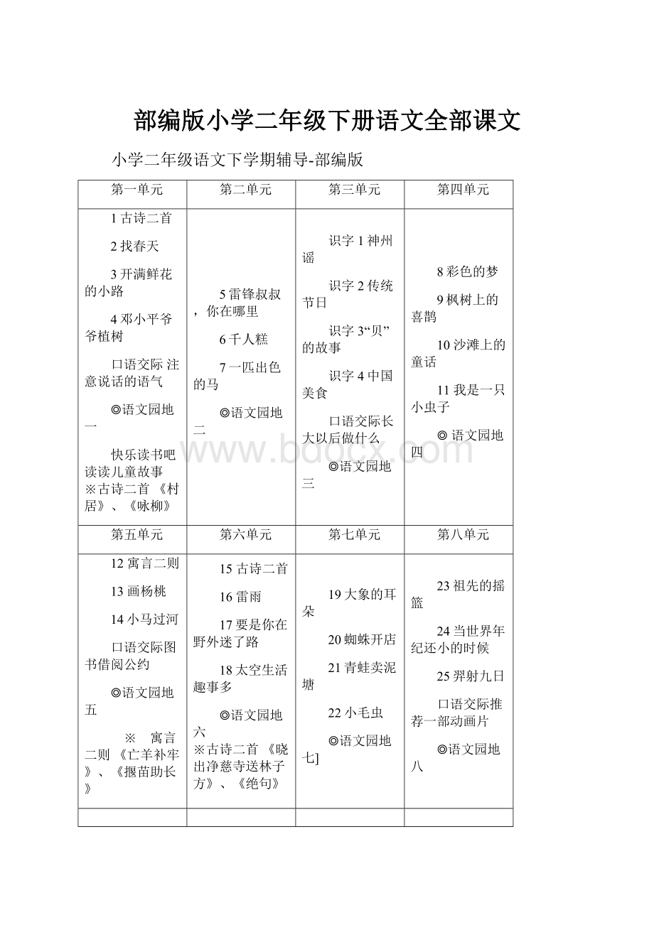 部编版小学二年级下册语文全部课文.docx