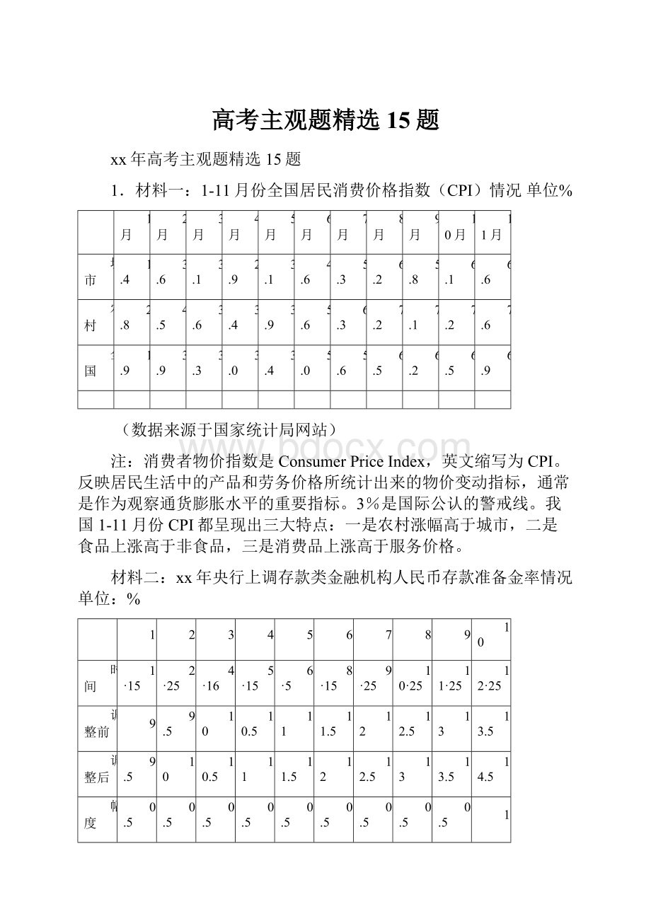 高考主观题精选15题.docx_第1页