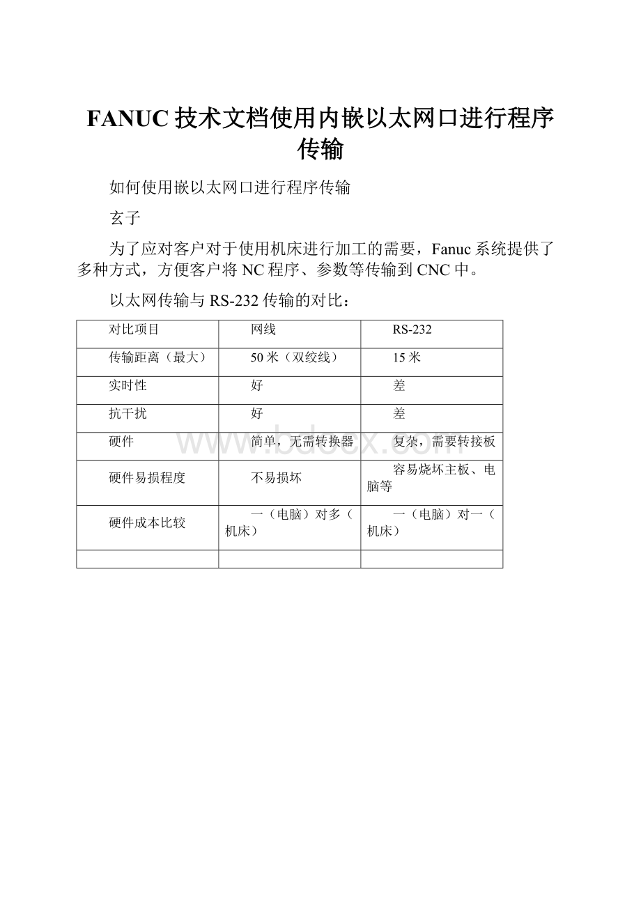 FANUC技术文档使用内嵌以太网口进行程序传输.docx