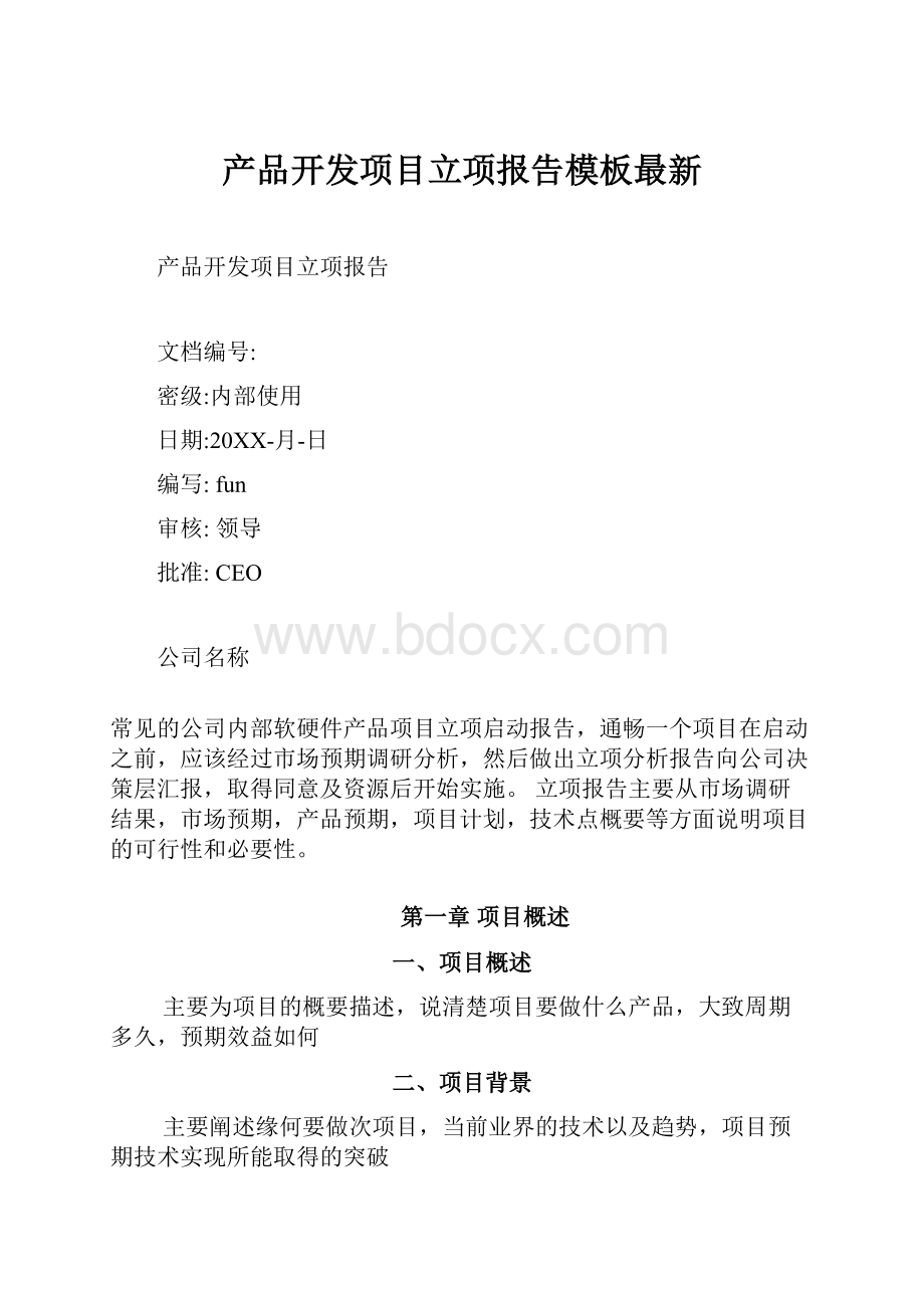 产品开发项目立项报告模板最新.docx