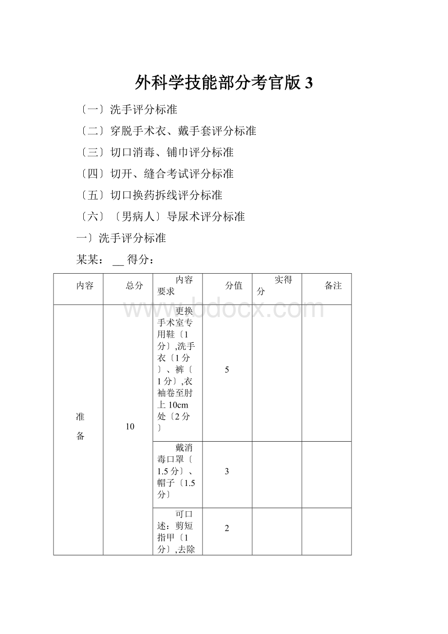 外科学技能部分考官版3.docx