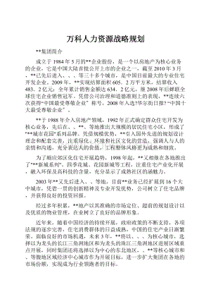 万科人力资源战略规划.docx