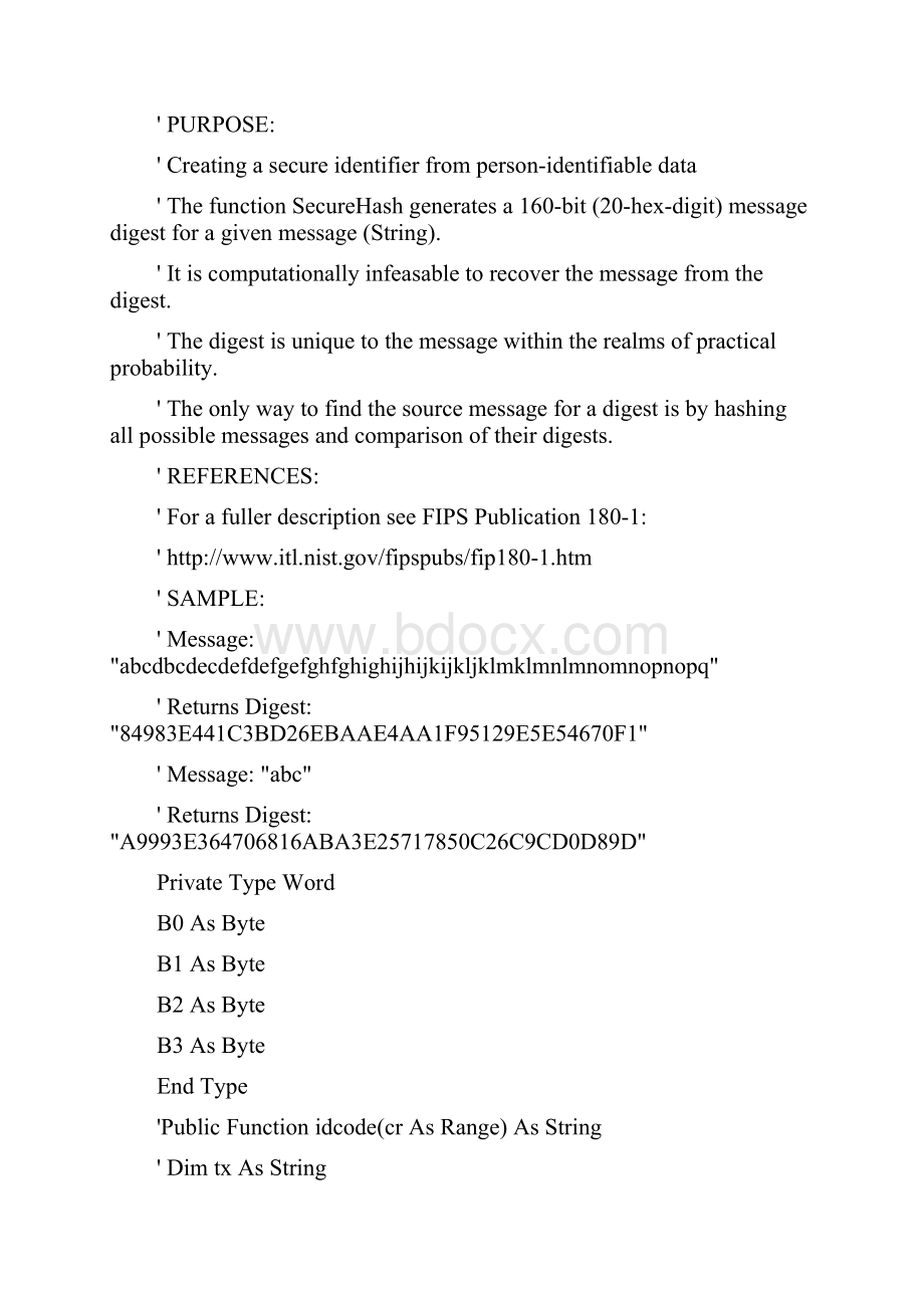 SHA1加密算法40位支持中文VB60实例.docx_第2页