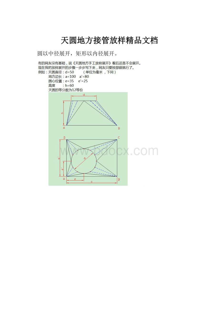 天圆地方接管放样精品文档.docx