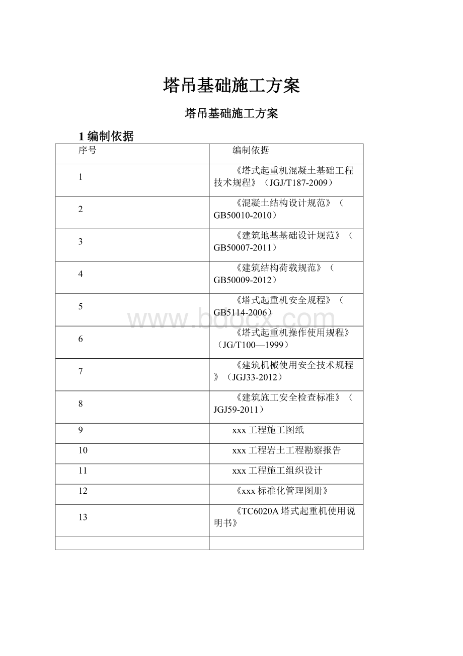 塔吊基础施工方案.docx