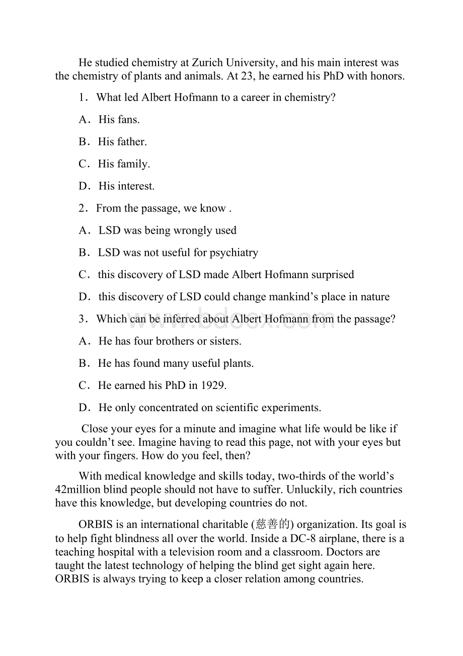 湖南省长郡中学学年高一下学期开学考试英语试题.docx_第2页