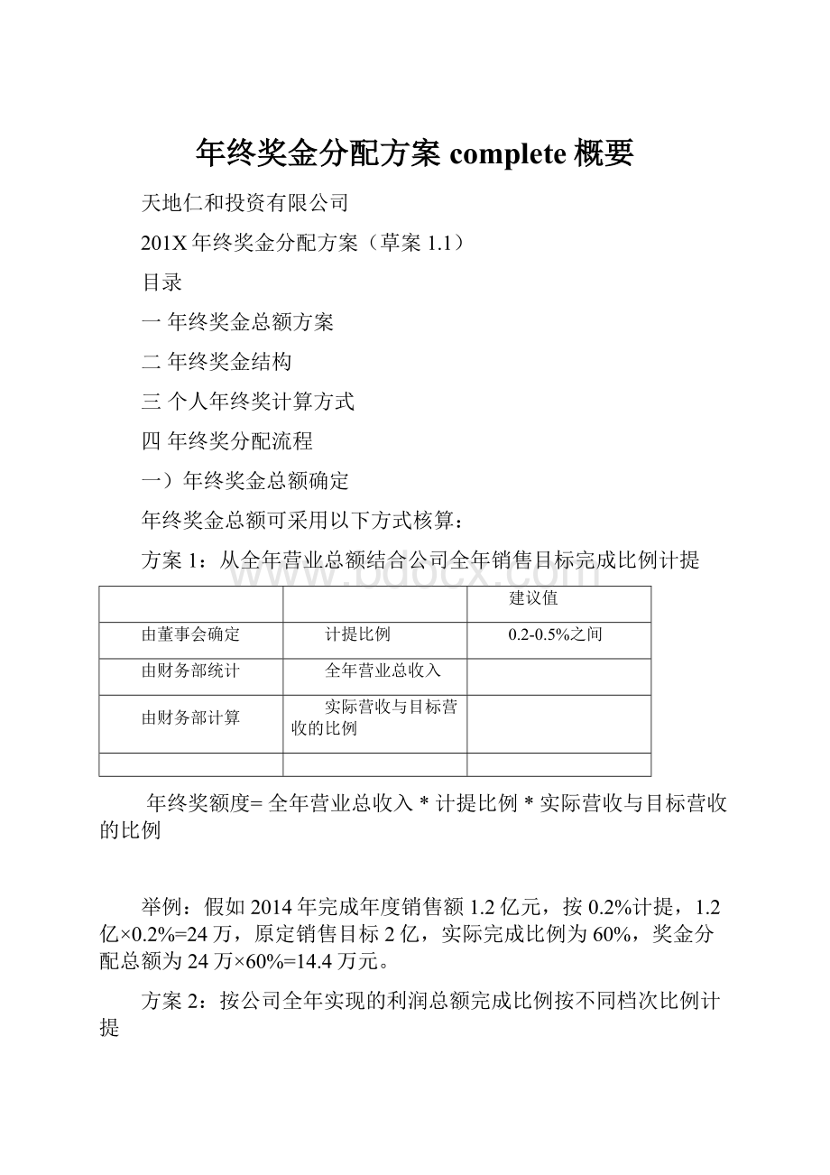 年终奖金分配方案complete概要.docx_第1页