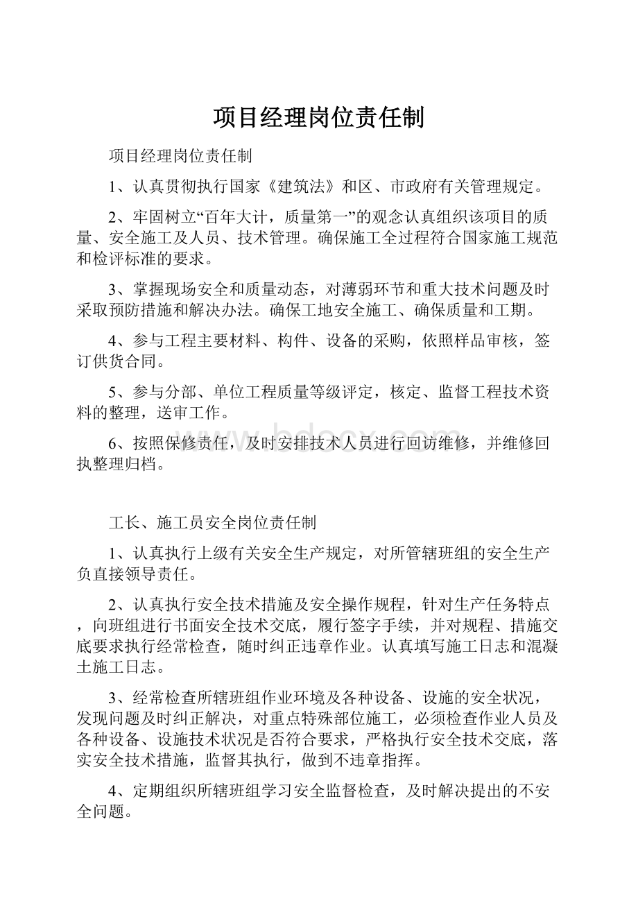 项目经理岗位责任制.docx