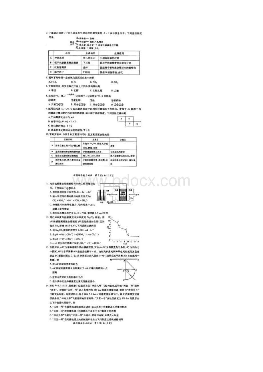 厦门市届高三质检理科综合试题及答案.docx_第2页