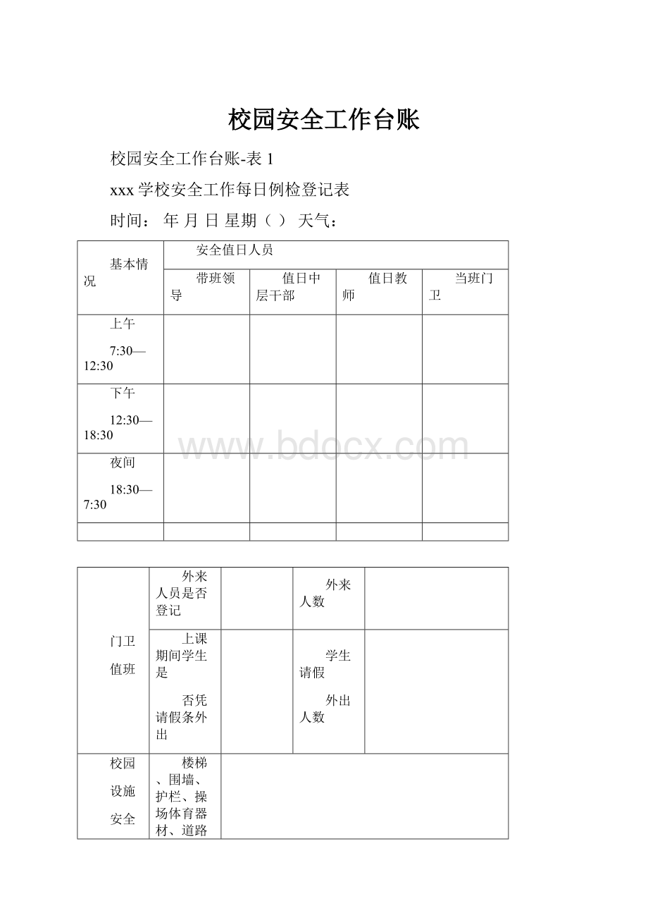 校园安全工作台账.docx_第1页