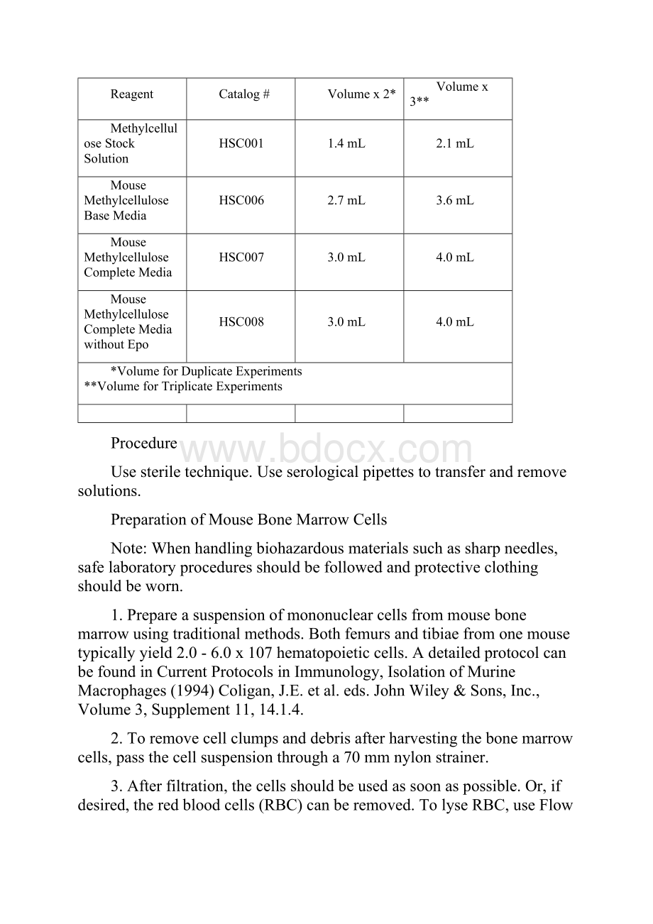 The Mouse Colony Forming Cell CFC Assay using Methylcellulosebased Media.docx_第3页