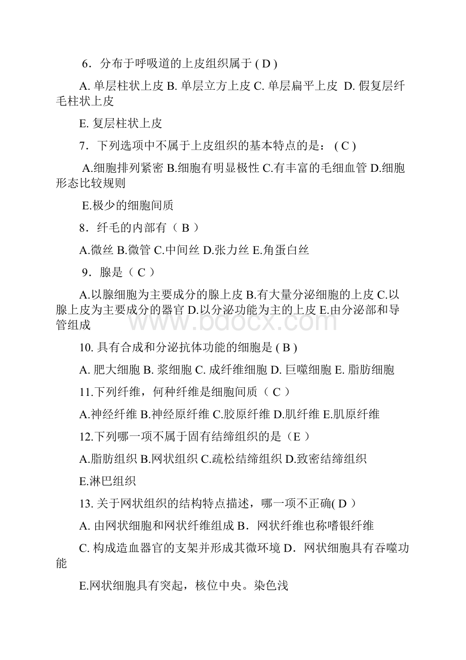 组织学与胚胎学试题集锦.docx_第2页