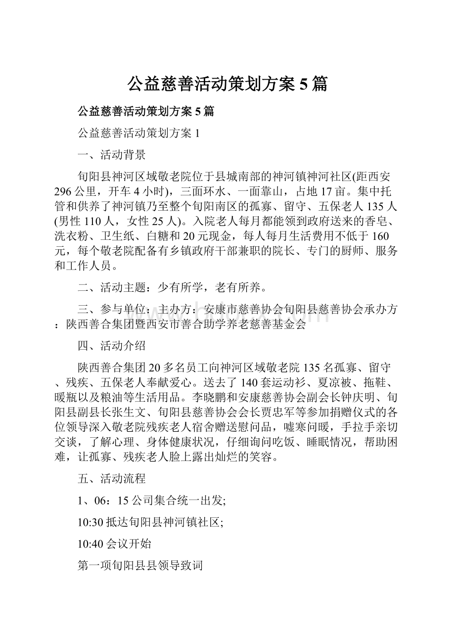 公益慈善活动策划方案5篇.docx