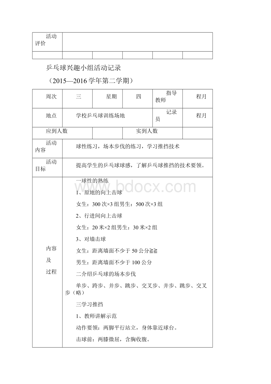 9A文乒乓球兴趣小组活动记录下学期.docx_第3页