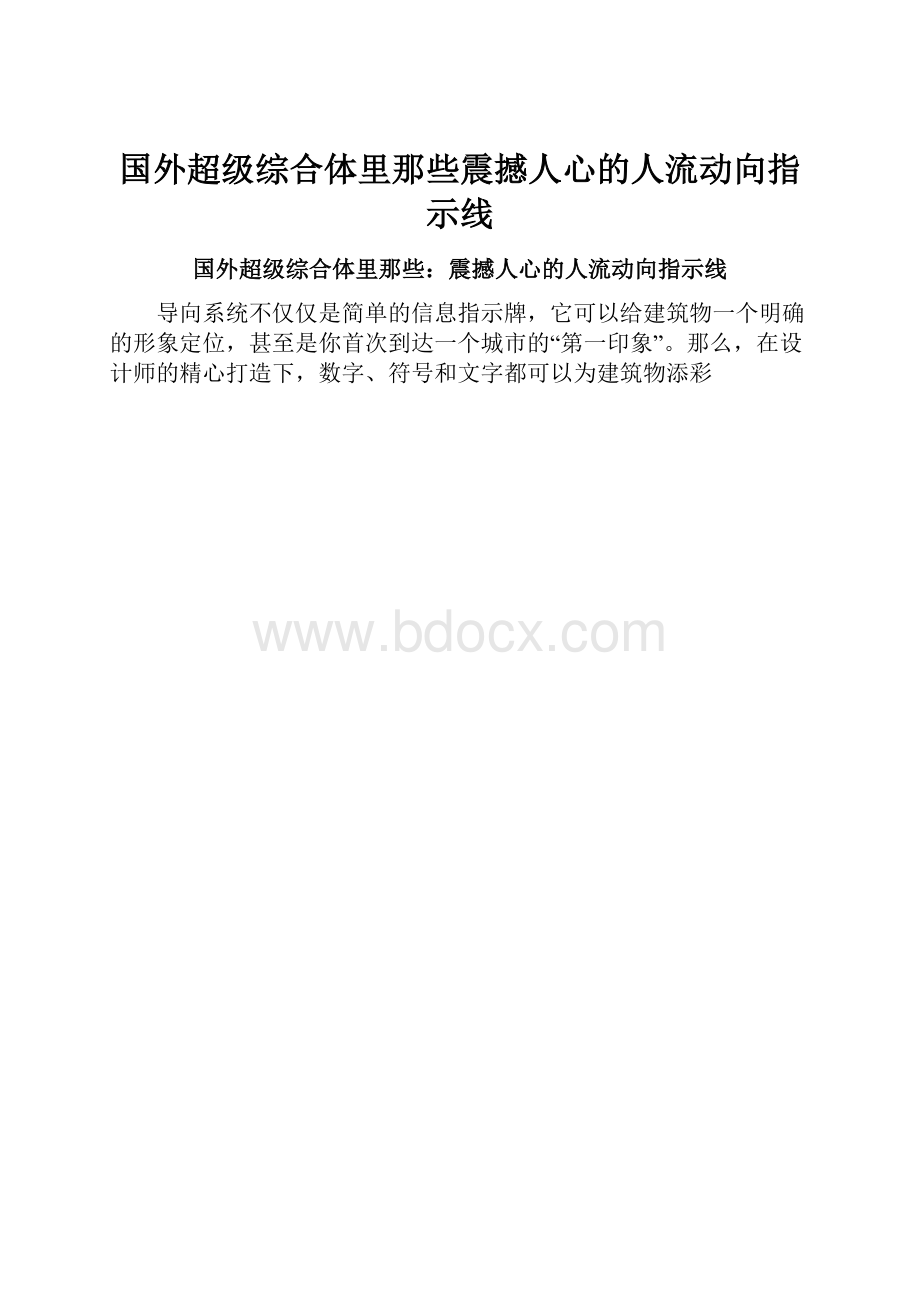 国外超级综合体里那些震撼人心的人流动向指示线.docx