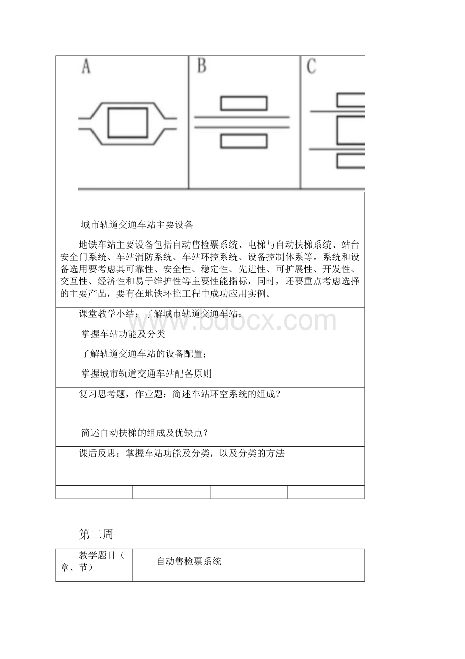 城市轨道交通车站设备教案设计.docx_第2页