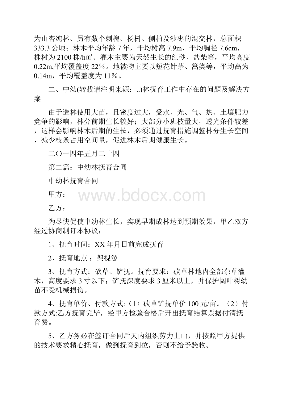 中幼林抚育自查报告与中心保密工作自查自评情况报告汇编.docx_第2页