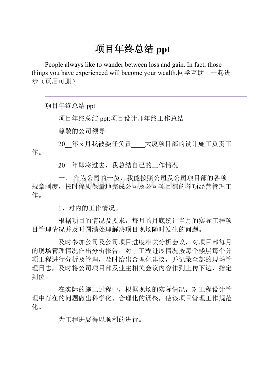 项目年终总结ppt.docx