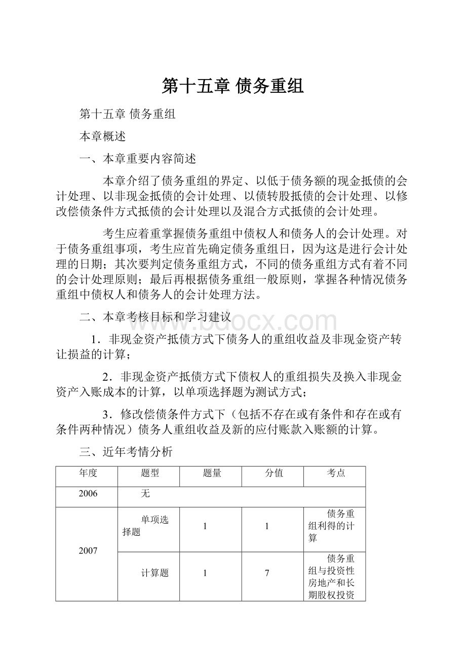 第十五章债务重组.docx_第1页