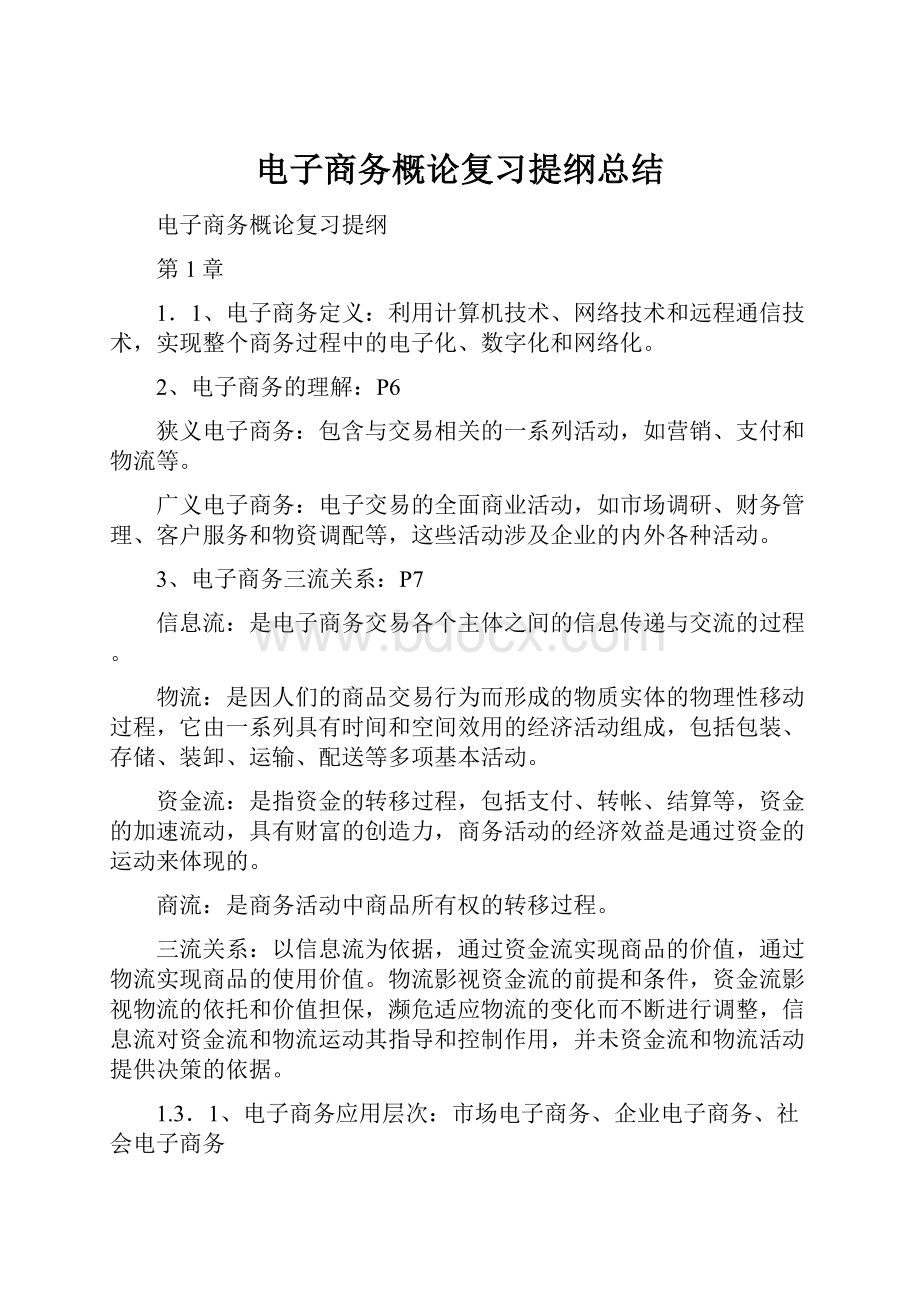 电子商务概论复习提纲总结.docx_第1页