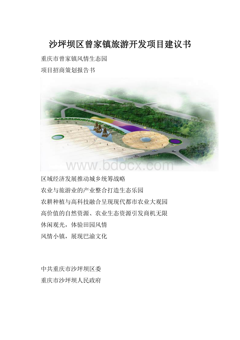 沙坪坝区曾家镇旅游开发项目建议书.docx