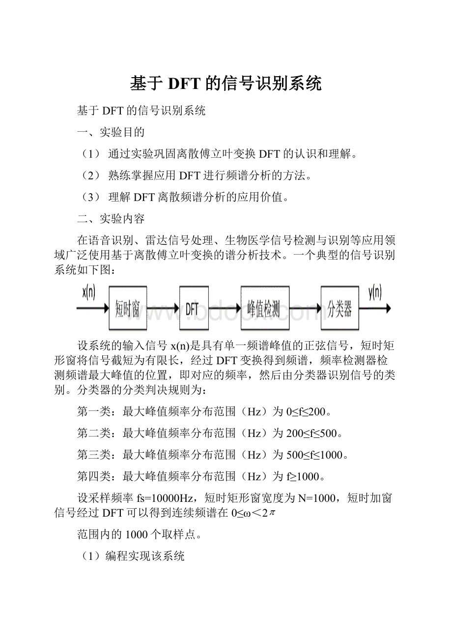 基于DFT的信号识别系统.docx_第1页