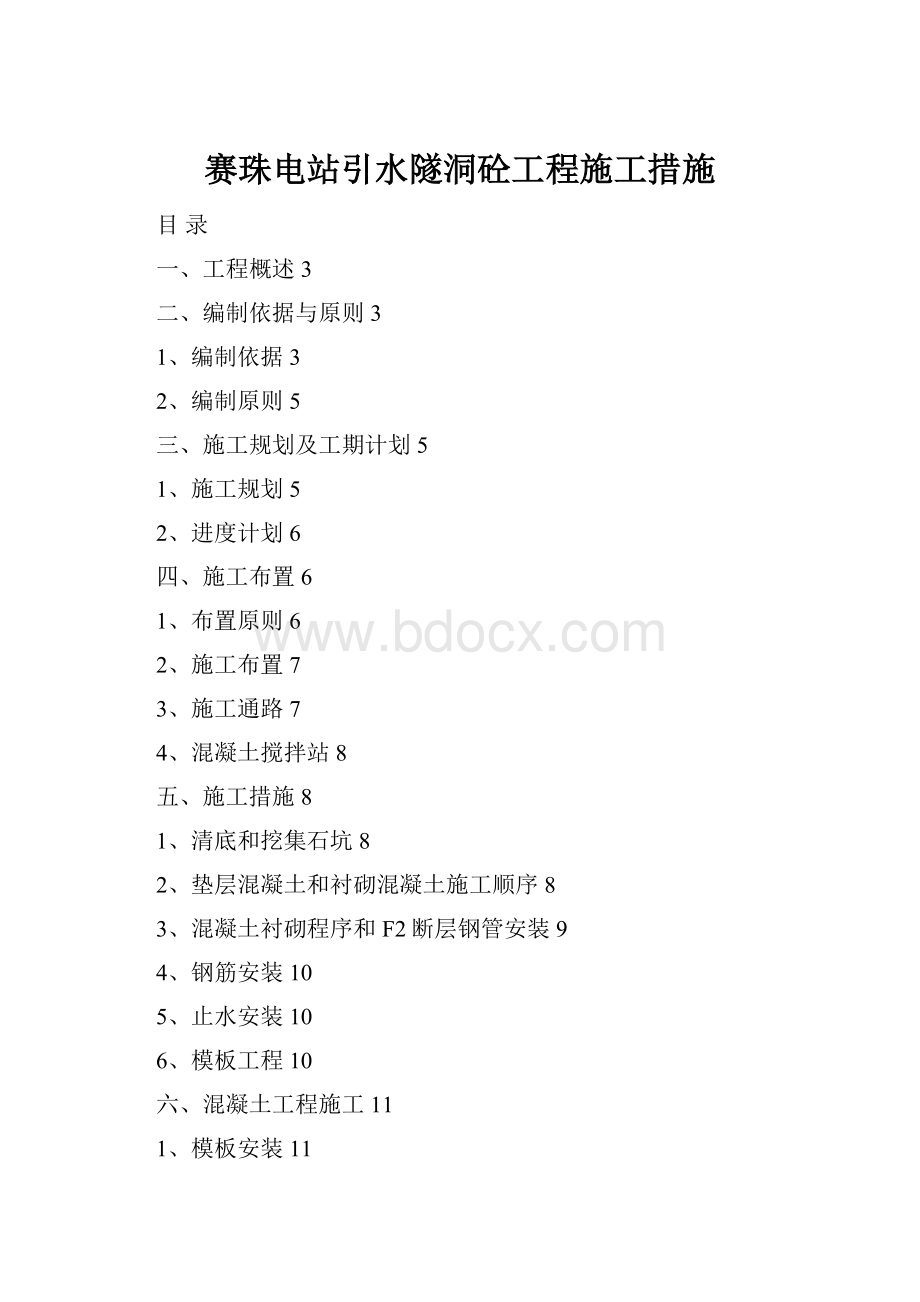 赛珠电站引水隧洞砼工程施工措施.docx