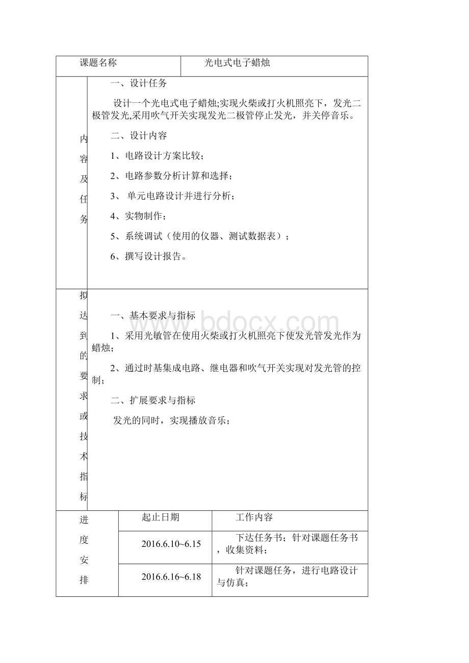 光电式电子蜡烛课程设计说明书.docx_第2页