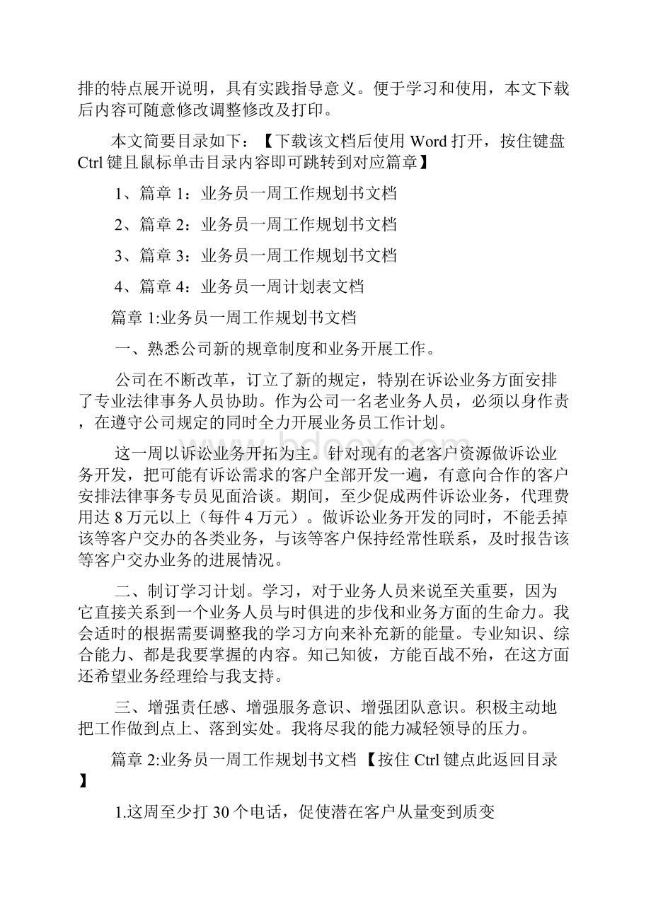 业务员一周工作规划书文档4篇.docx_第2页