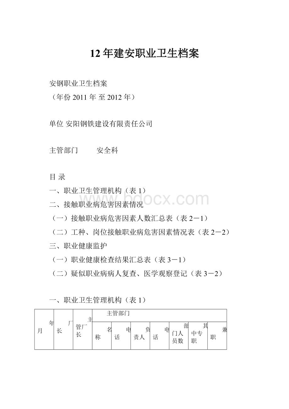 12年建安职业卫生档案.docx