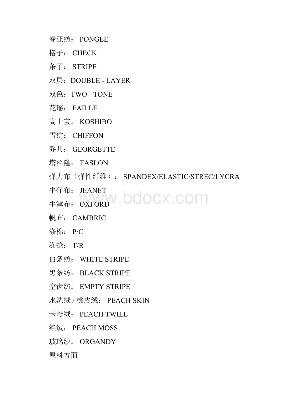 各种服装面料成分的中英文及缩写.docx_第3页