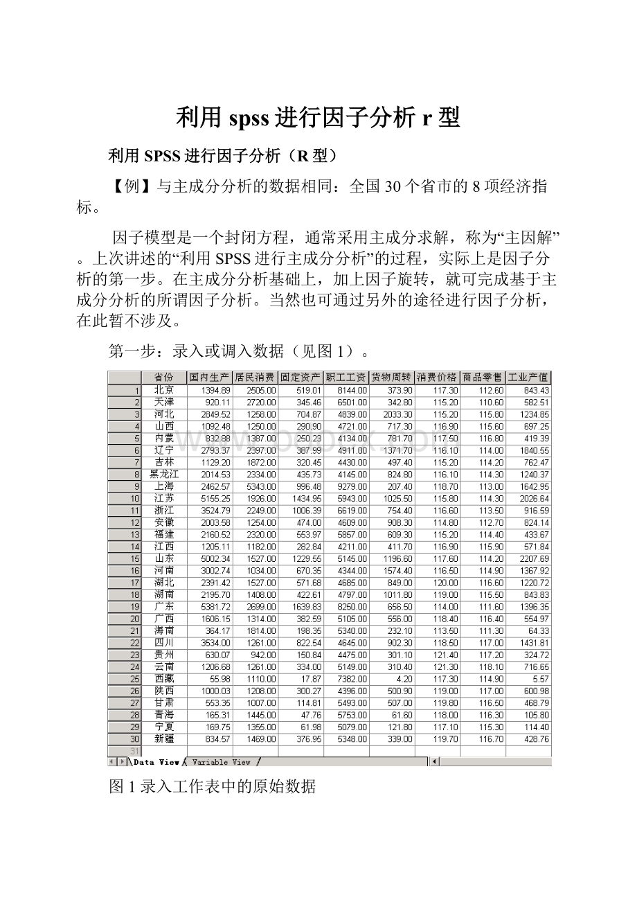 利用spss进行因子分析r型.docx