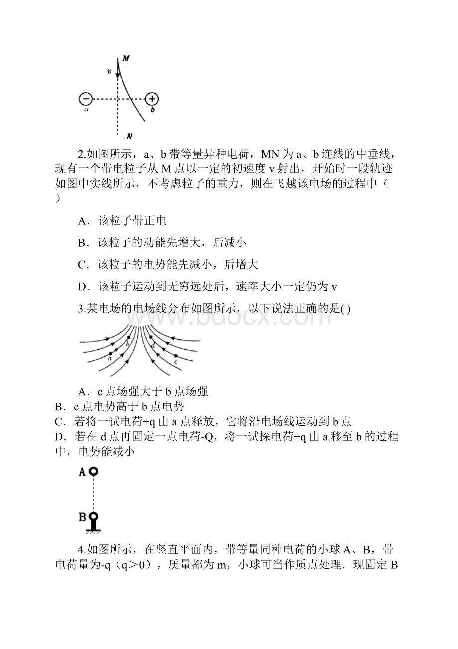 高中物理选修31静电场重点题型专题试.docx_第2页