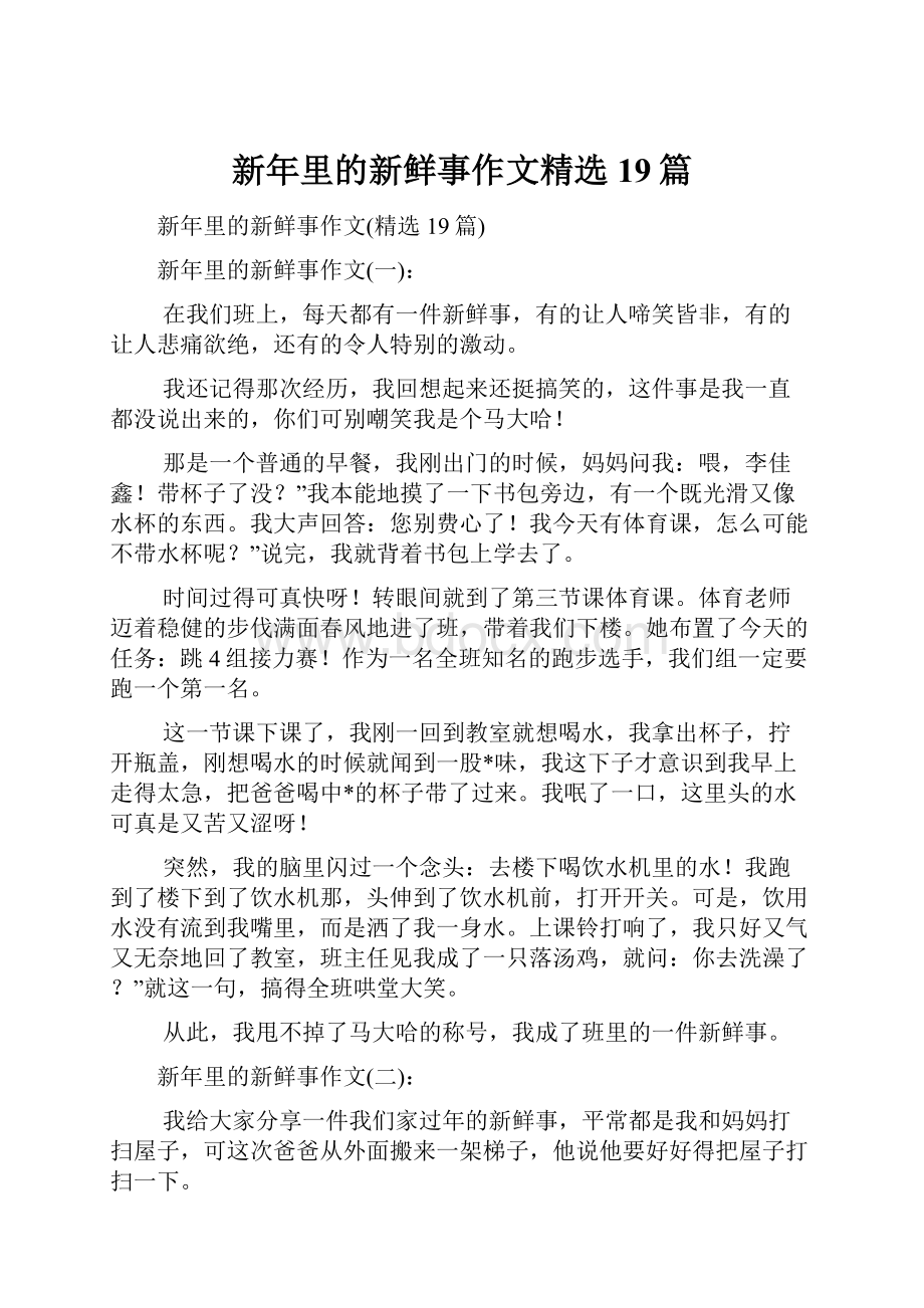 新年里的新鲜事作文精选19篇.docx