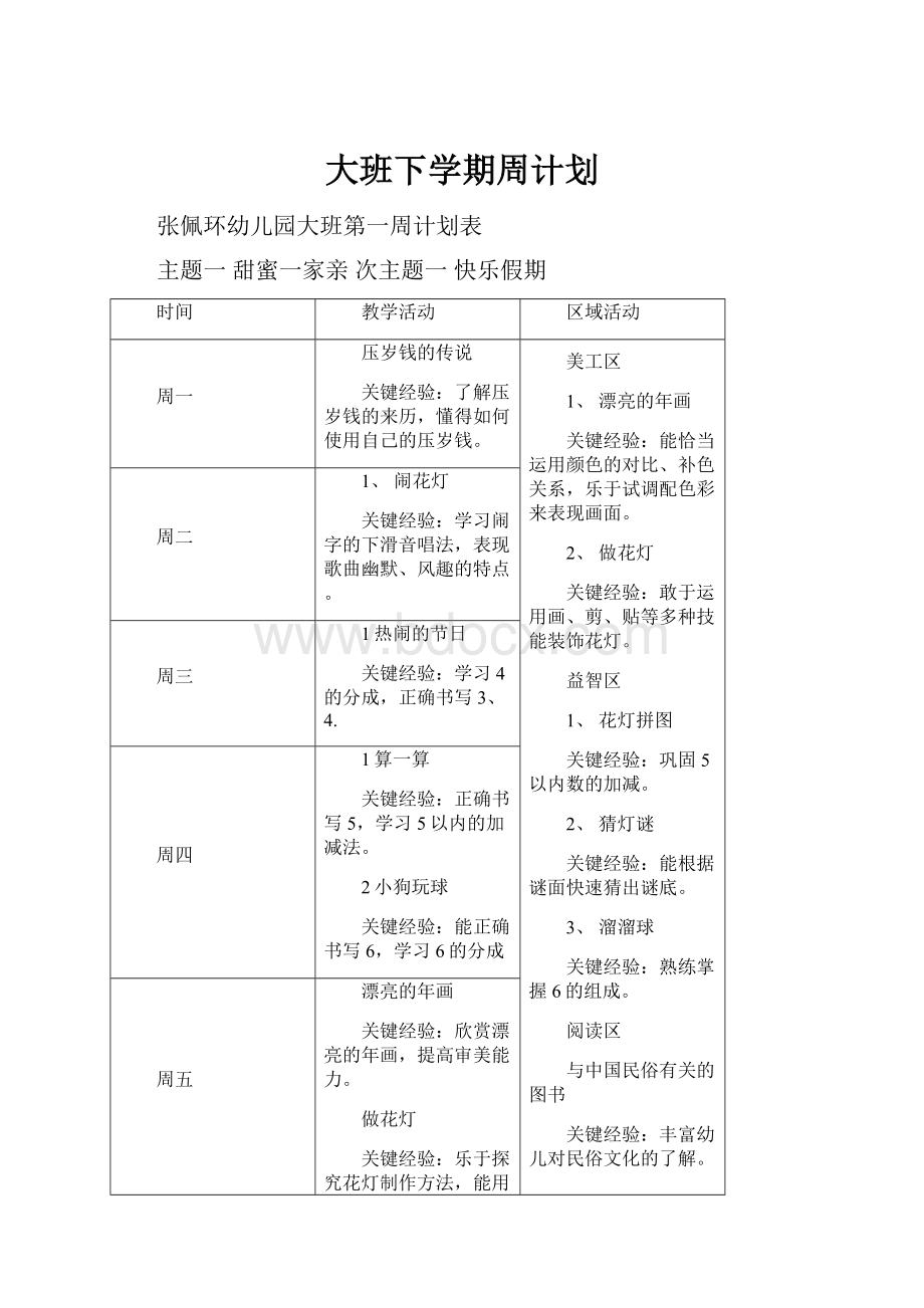 大班下学期周计划.docx