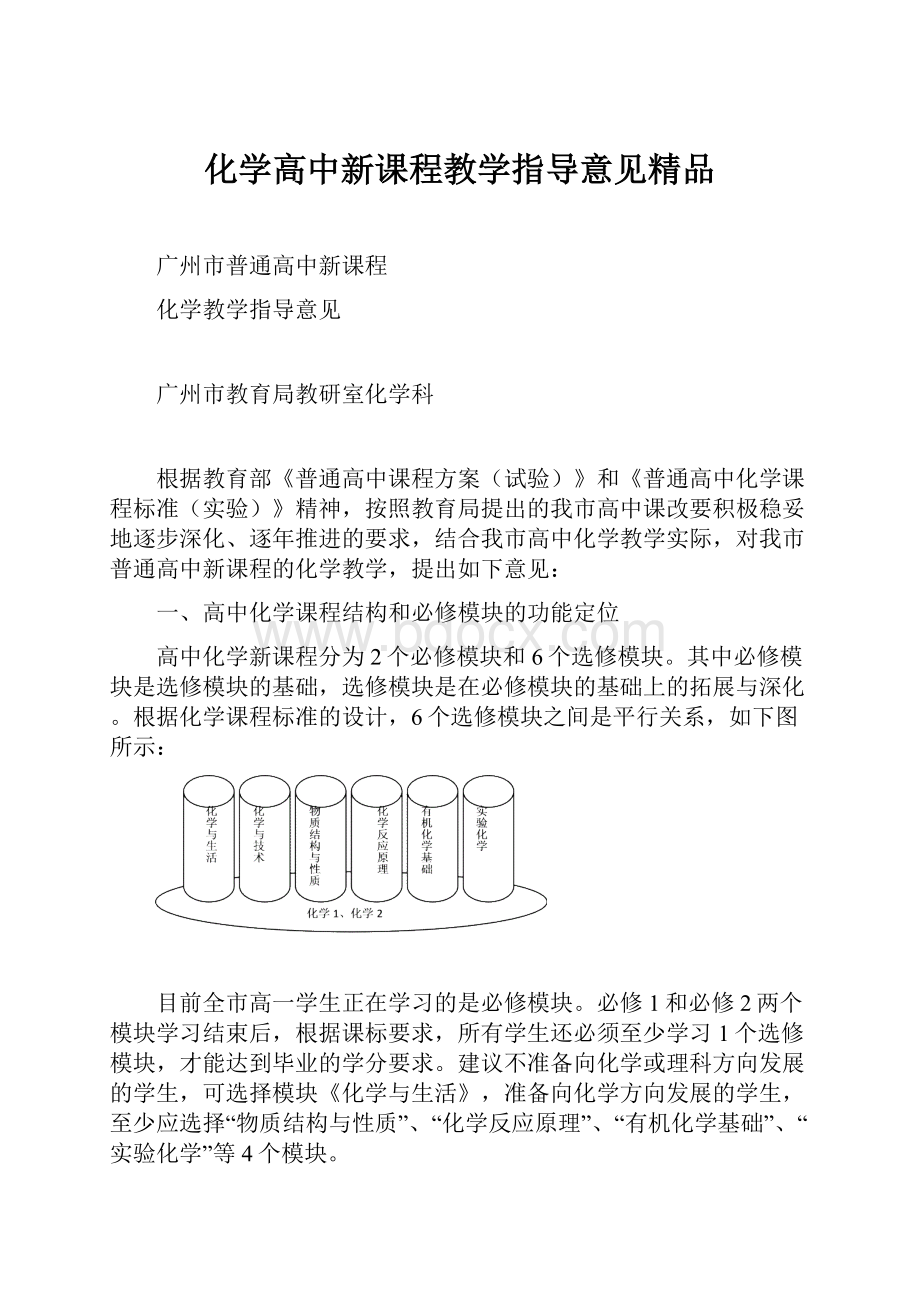 化学高中新课程教学指导意见精品.docx