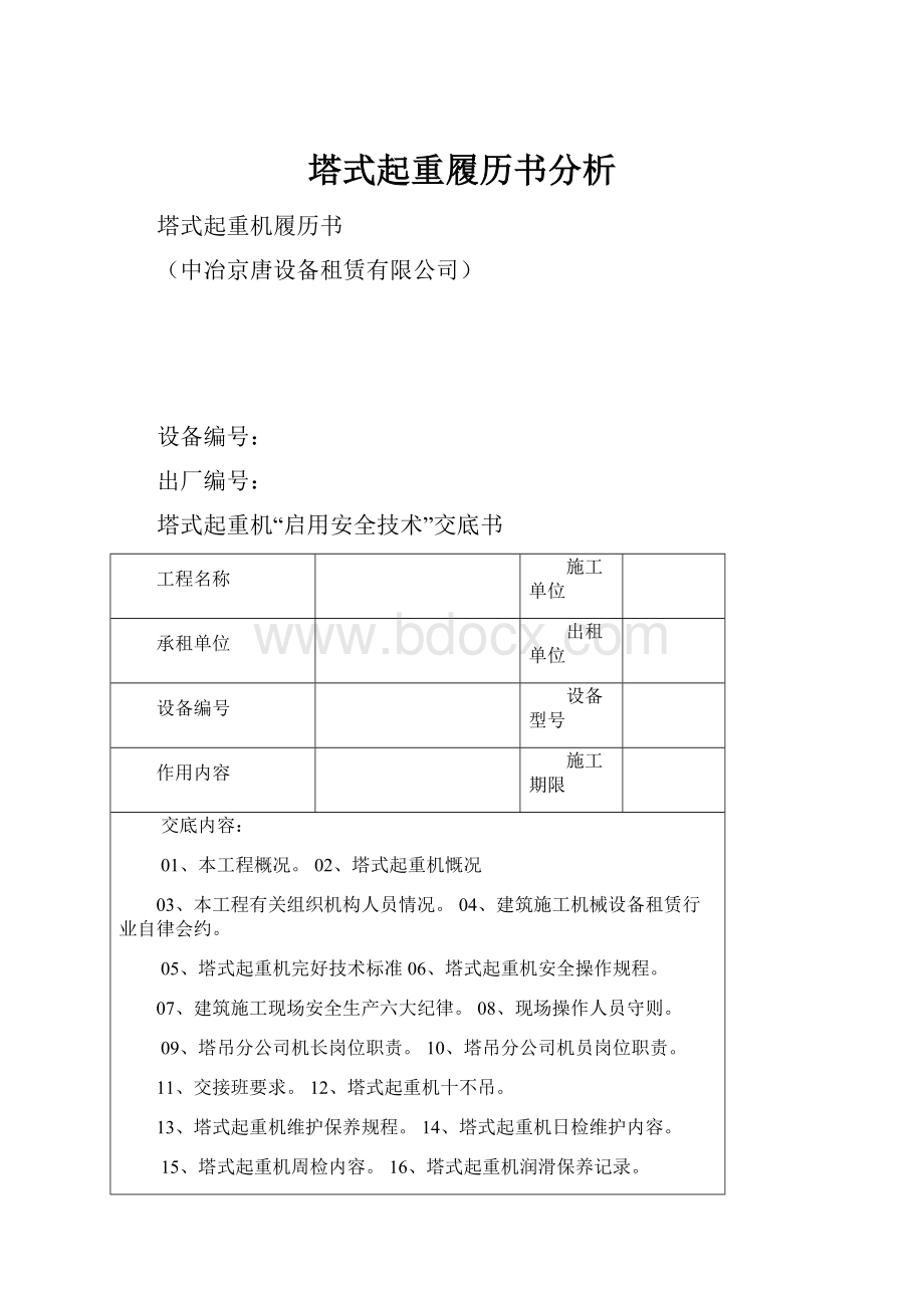 塔式起重履历书分析.docx_第1页