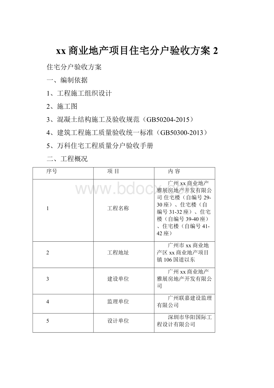 xx商业地产项目住宅分户验收方案2.docx