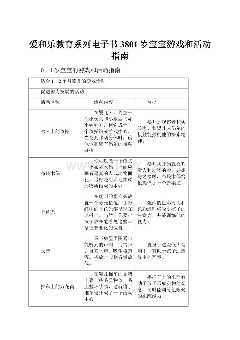 爱和乐教育系列电子书3801岁宝宝游戏和活动指南.docx