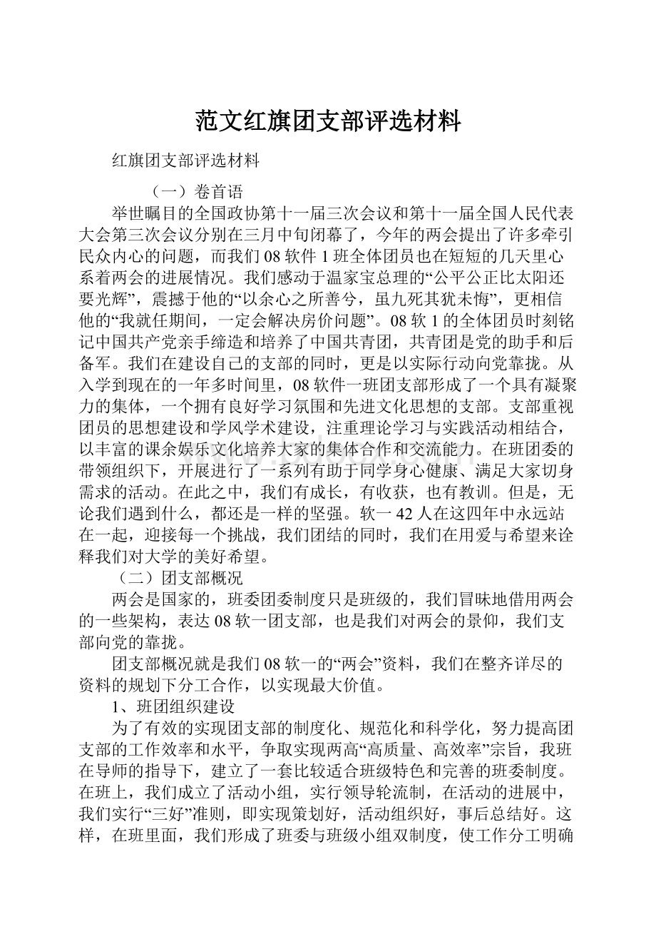 范文红旗团支部评选材料.docx_第1页