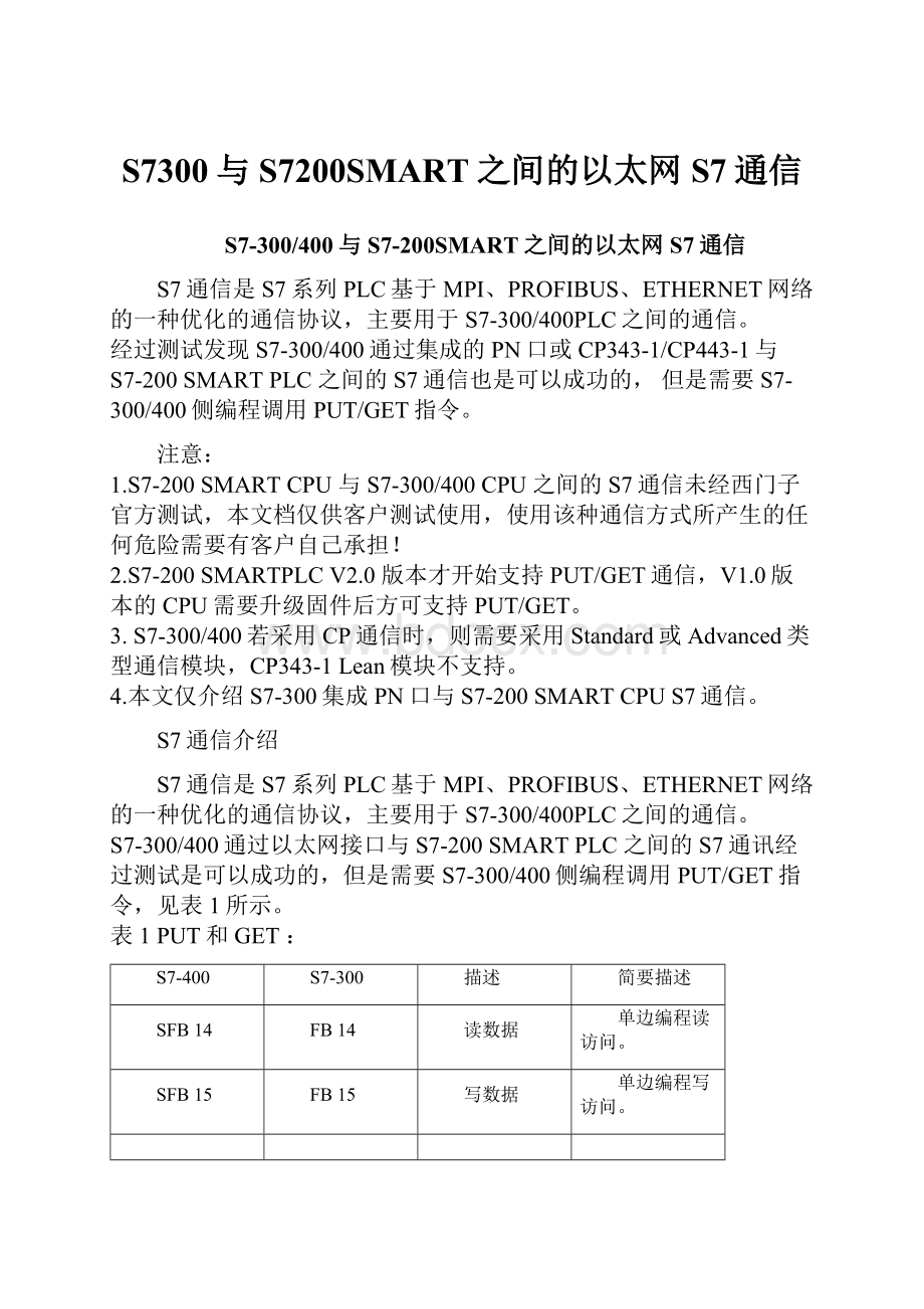 S7300与S7200SMART之间的以太网S7通信.docx