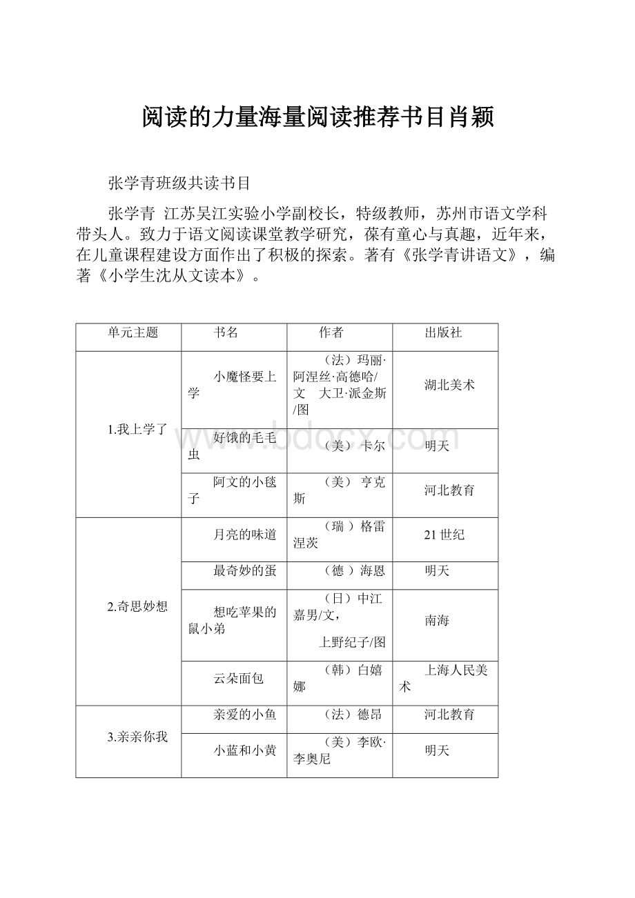 阅读的力量海量阅读推荐书目肖颖.docx_第1页